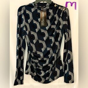 Black and White Geometric Blouse